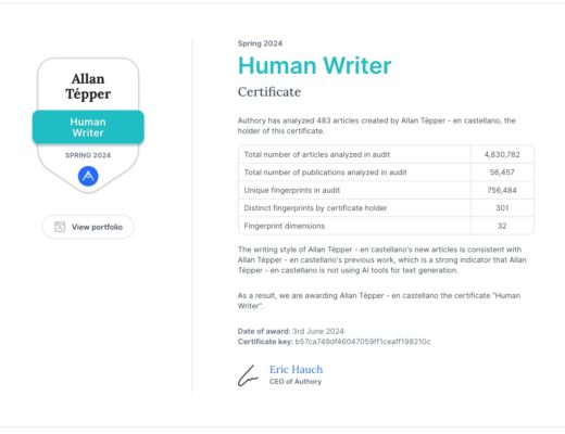 Am I officially certified as a human writer? Yes! 11